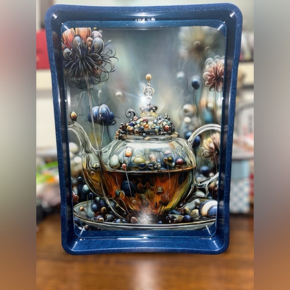 NORE’S NOVELTIES HANDCRAFTED DESIGNS Other - NORE’S NOVELTIES Handcrafted Decorative Serving/ Vanity Tray “TEATIME”